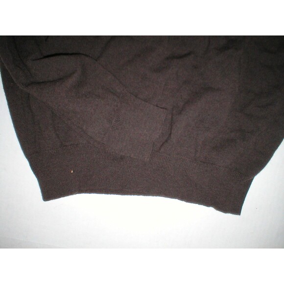 New NWT Mens Sweater XL Italy Solosali Designer Wool Cashmere Dark Brown Crew - Picture 3 of 4